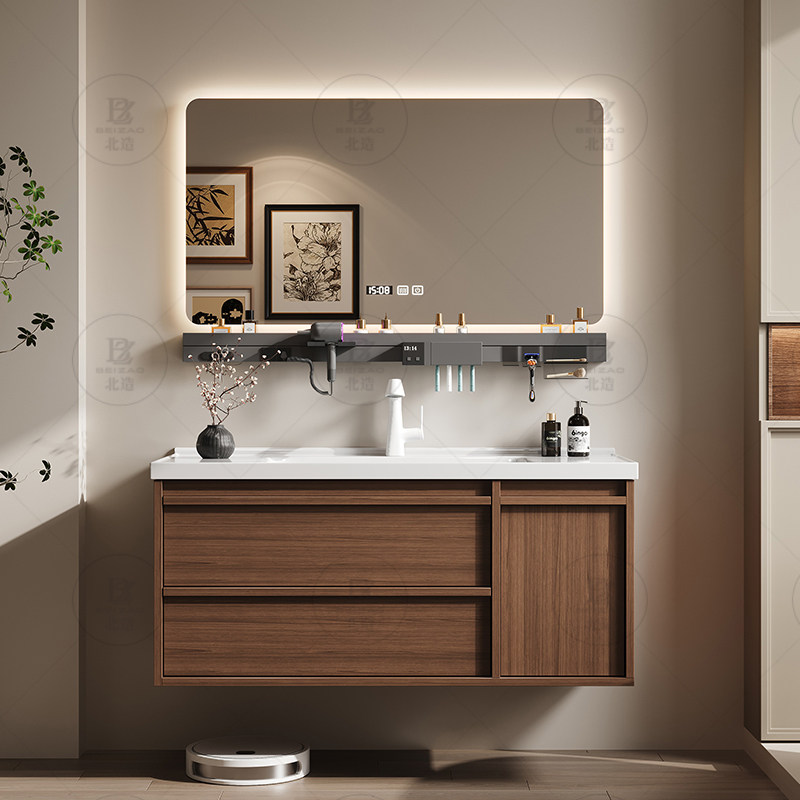 Luxury Skincare & Spa Photos - Luxury Wooden Cupboard Drawers Mirror Paper