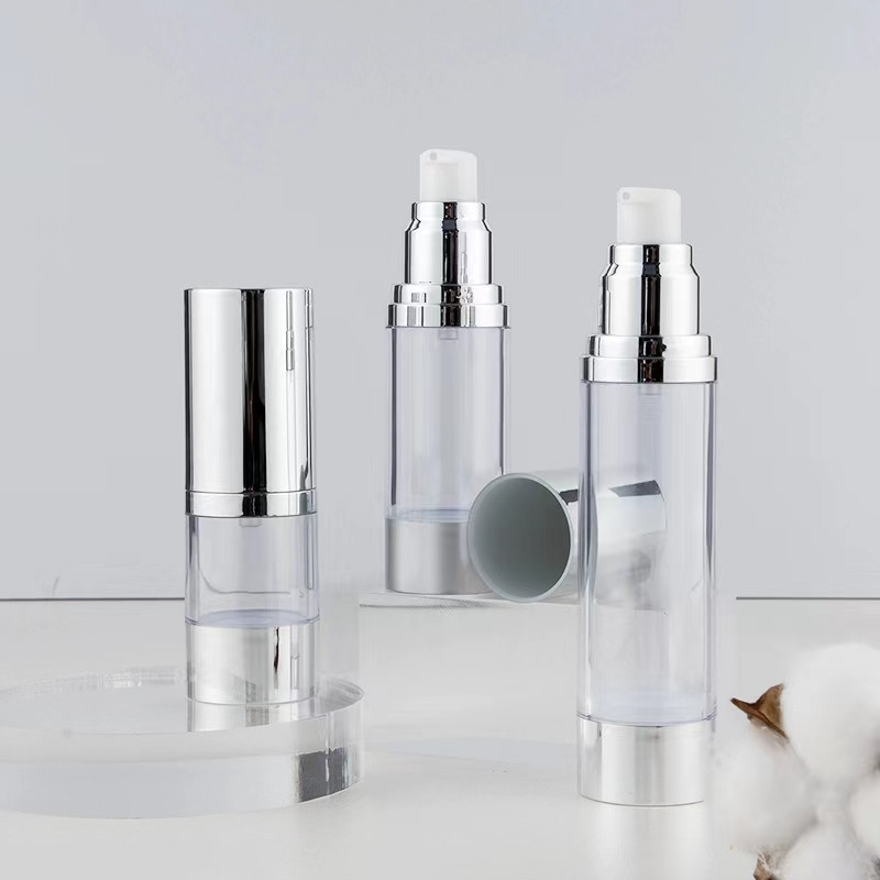 Bright/Matte Silver Vacuum Bot - огляд і ціна Luxury Skincare Bottles