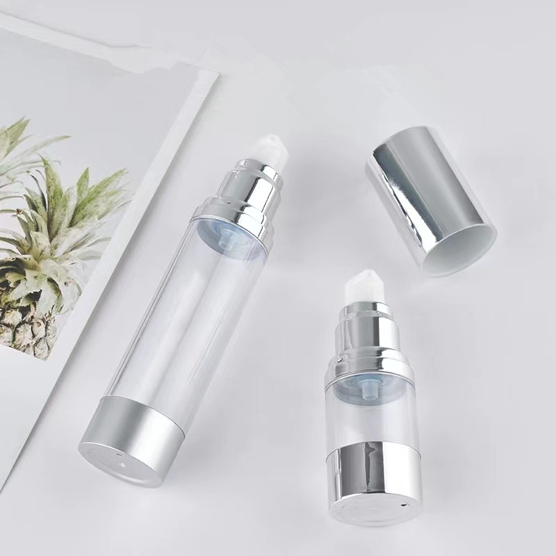 Bright/Matte Silver Vacuum Bot - огляд і ціна Luxury Skincare Bottles