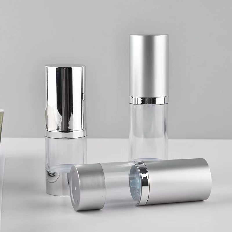 Bright/Matte Silver Vacuum Bot - огляд і ціна Luxury Skincare Bottles