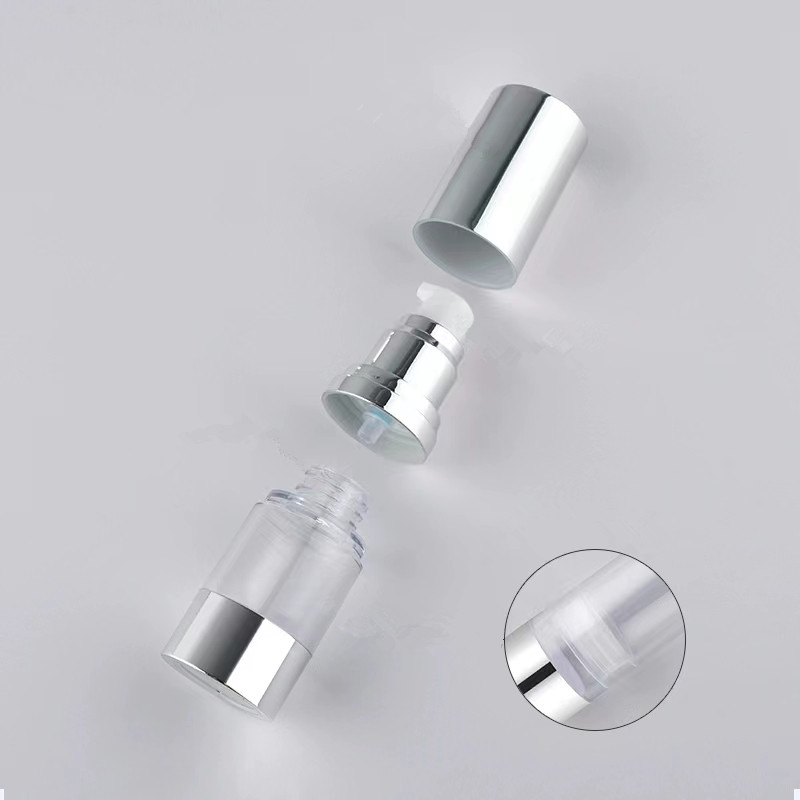 Bright/Matte Silver Vacuum Bot - огляд і ціна Luxury Skincare Bottles